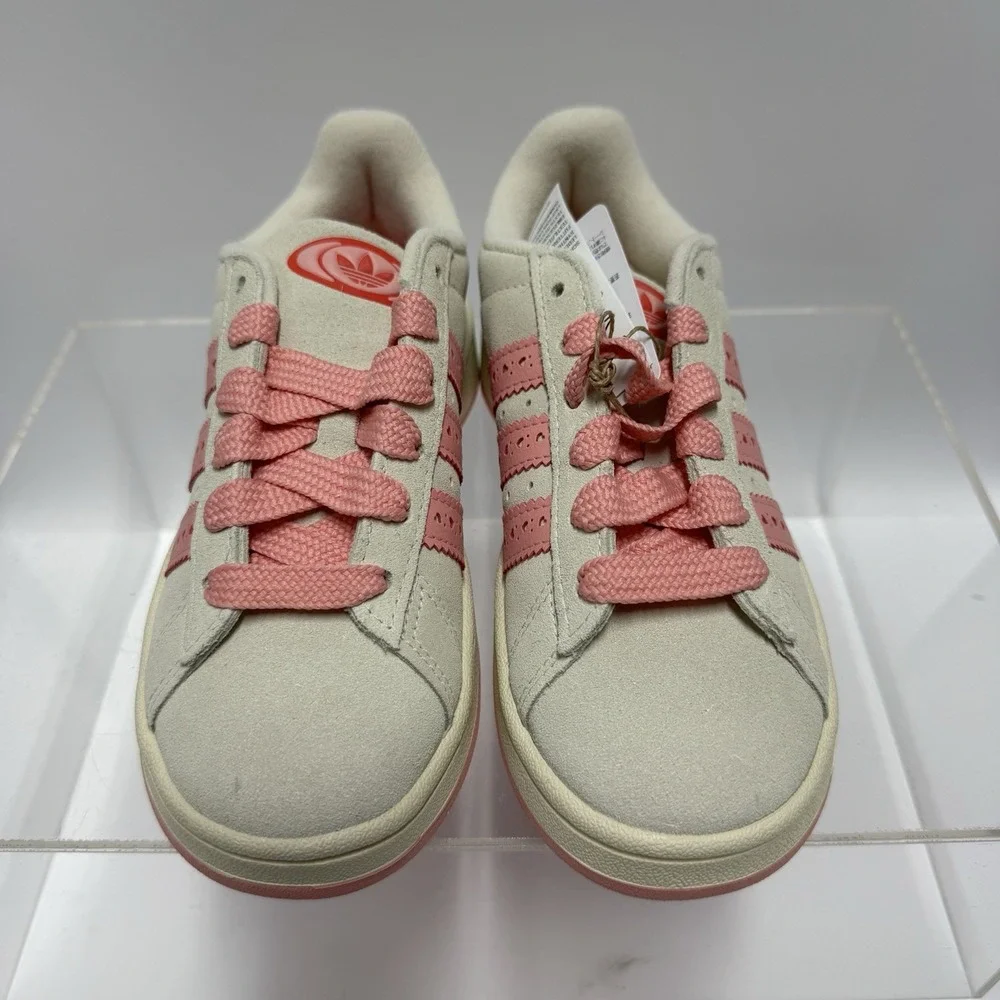 Brand New ADIDAS Campus 00s Kids Cream Pink Valentines Hearts JS3524 Size 3C